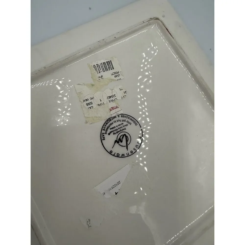 Houseware Black Spider Spooky Halloween Earthenware 8” Square Plate